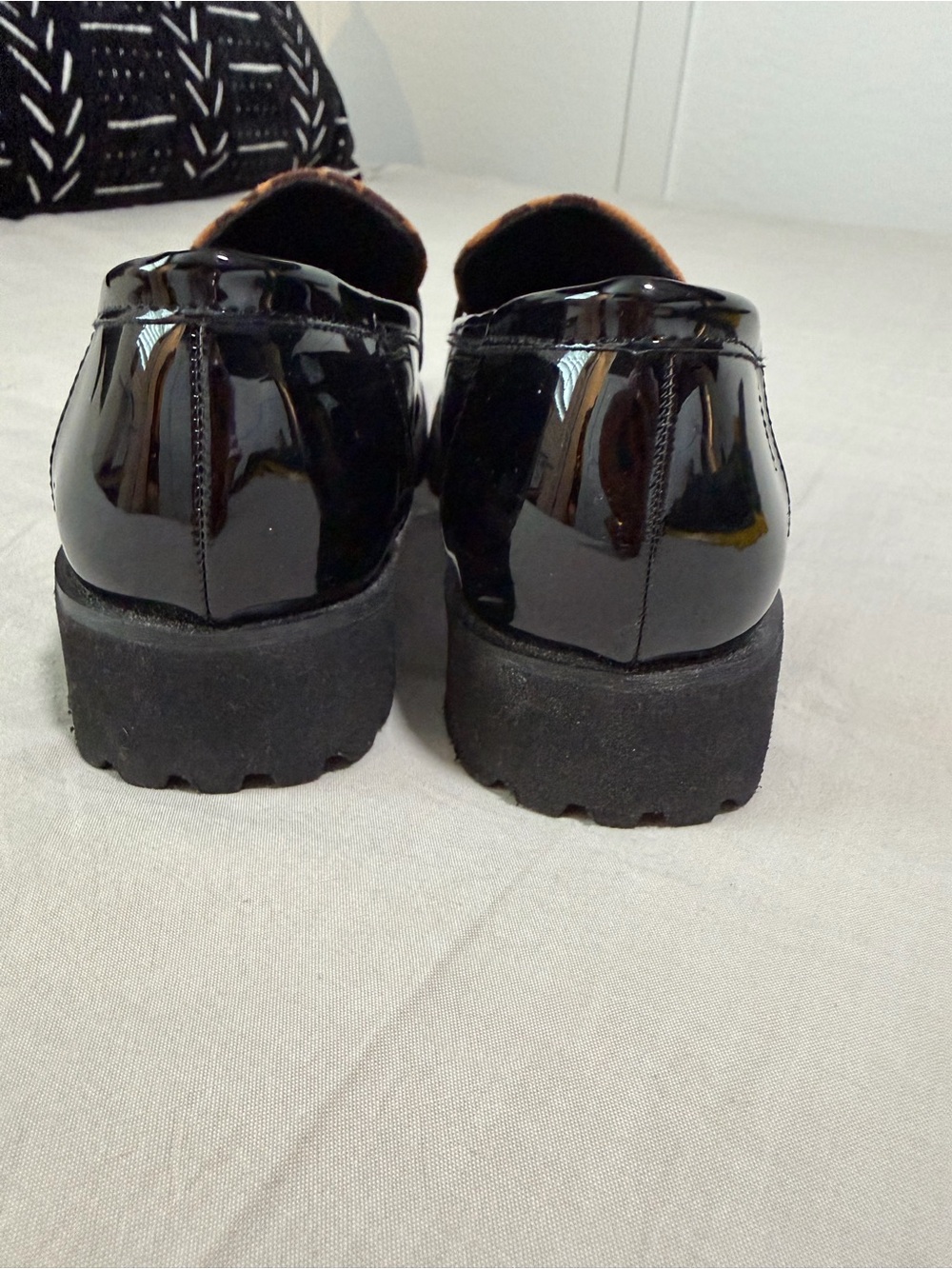 Jones New York Leopard Print Penny Loafers with Black Patent Trim, Size 9 - Picture 7 of 14